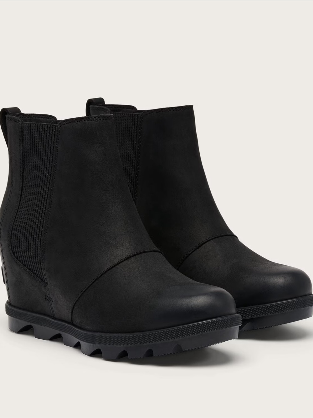 NEW Sorel Black Joan Rhapsody Chelsea Wedge Size 7